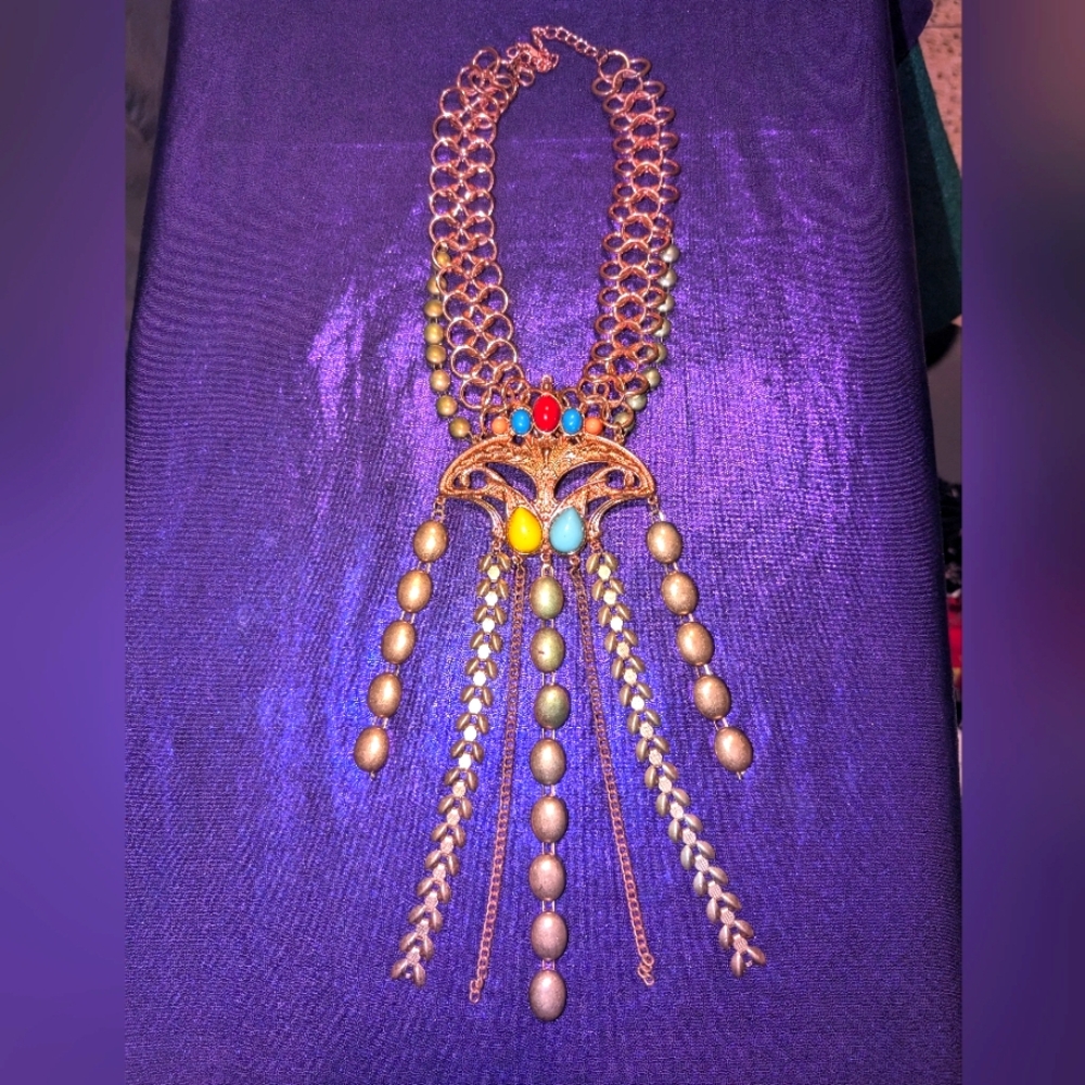 Vintage MIKA Necklace with a Mardi gras flare.